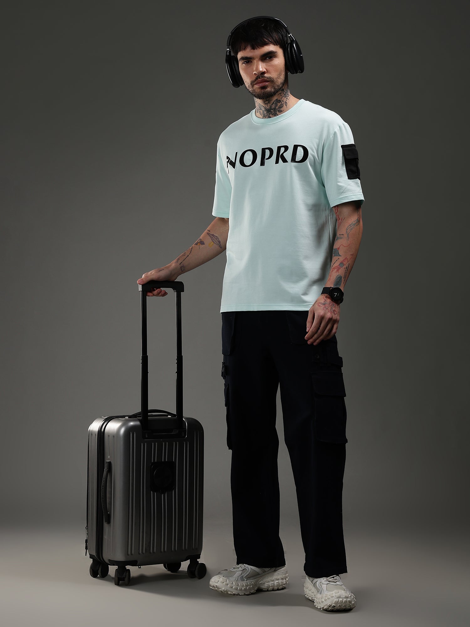 SNOWPARD Utility Logo Supima T-Shirt Ice Mint - Full Length | Luxury Men's Brand India