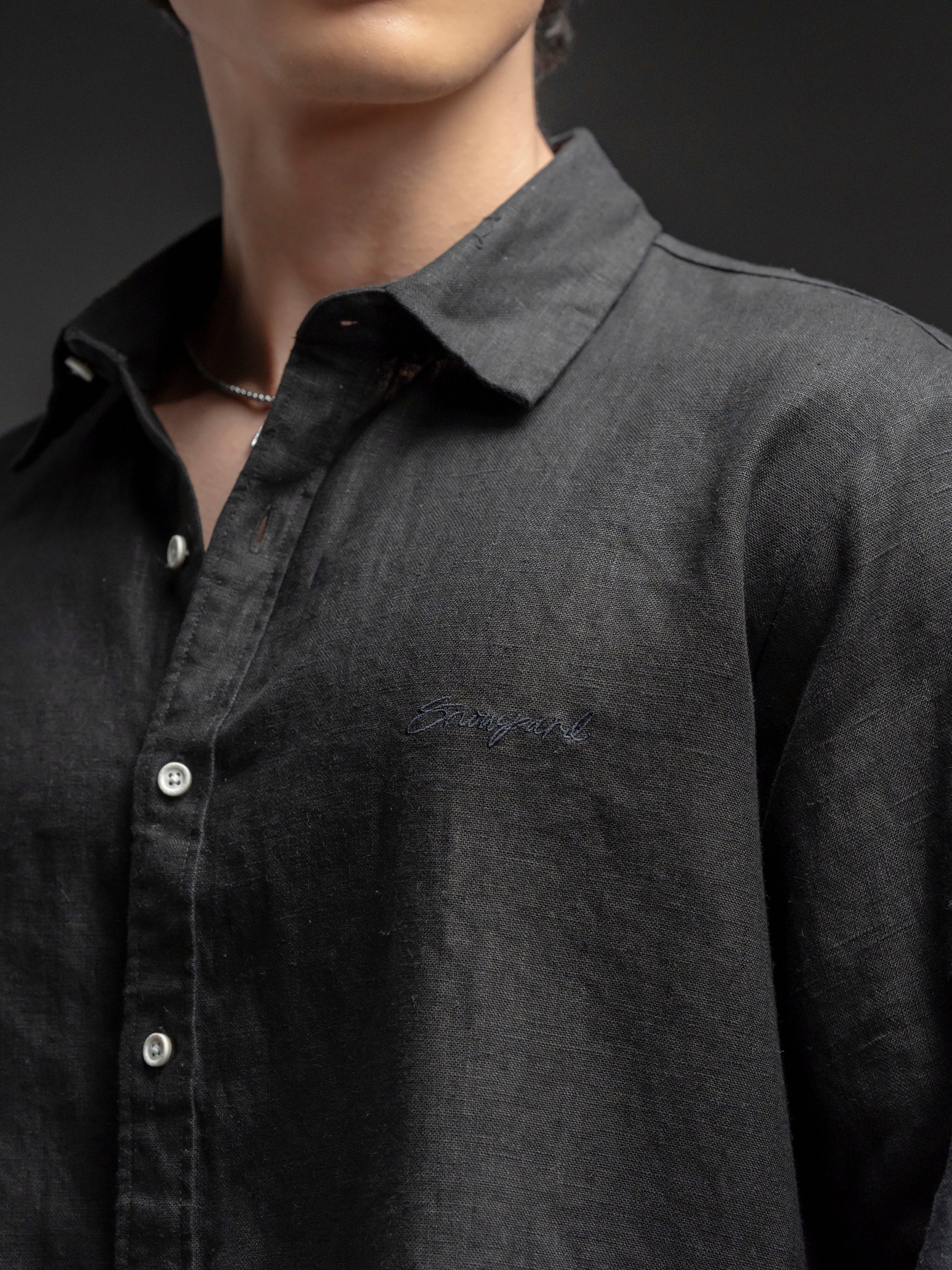 Classic Linen Shirt - Black