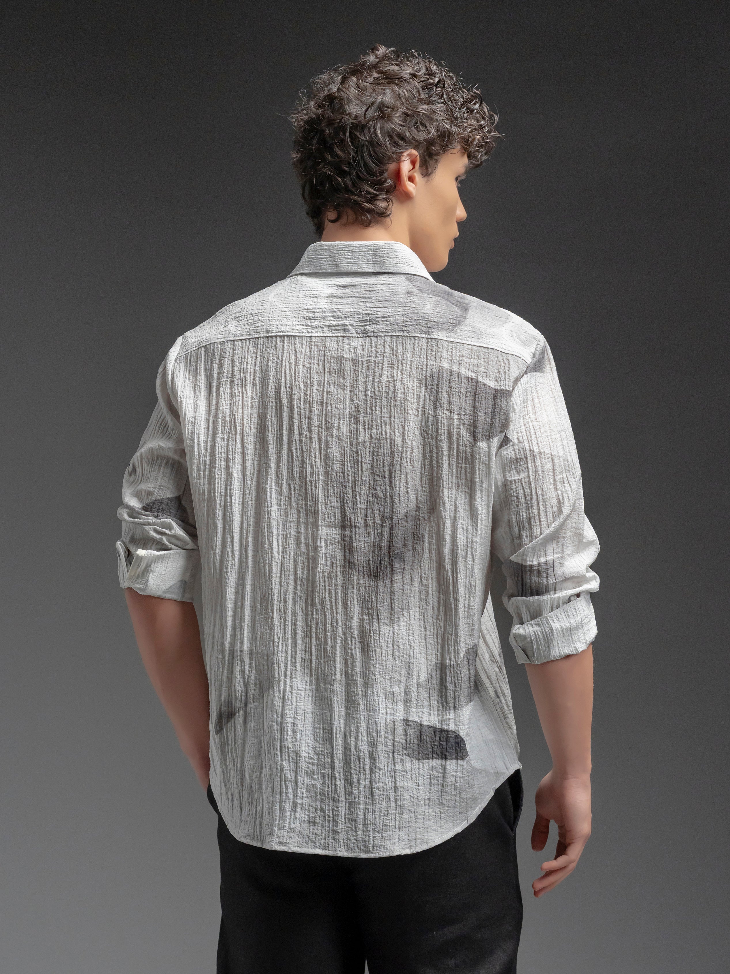 Abstract Crinkle Shirt