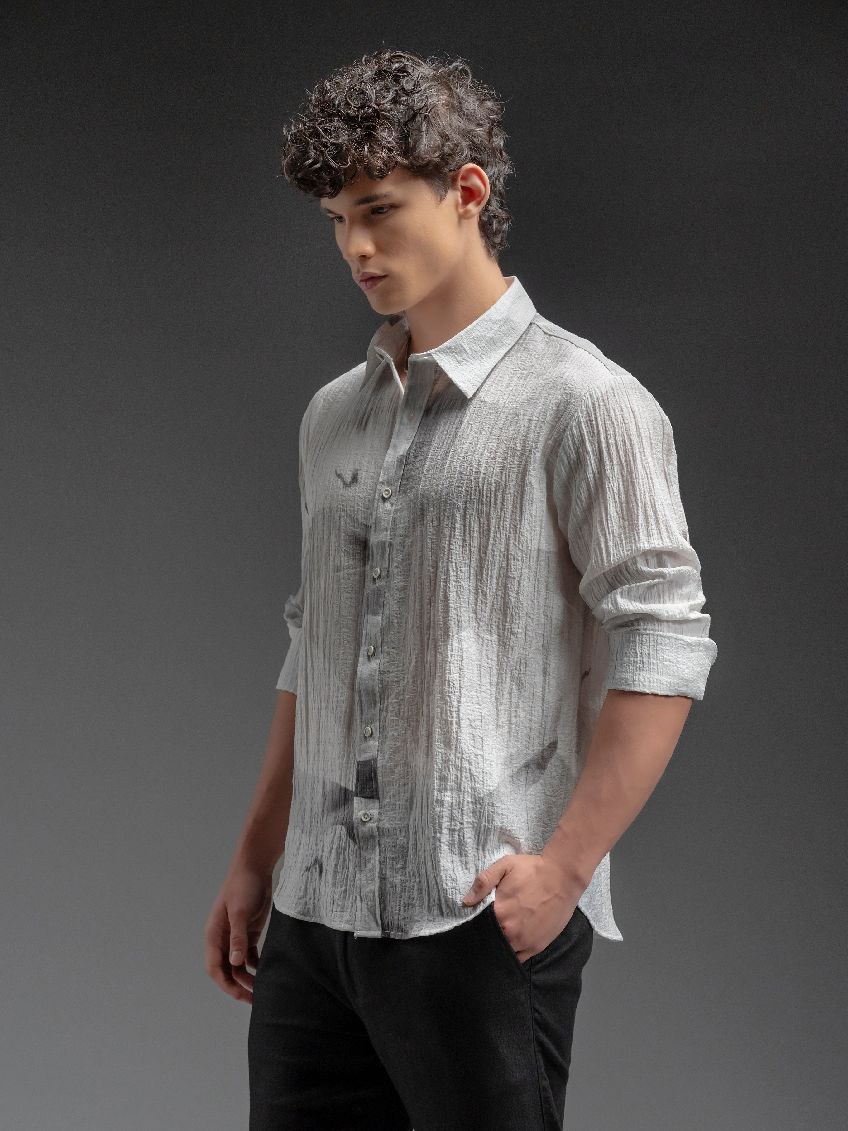 Abstract Crinkle Shirt