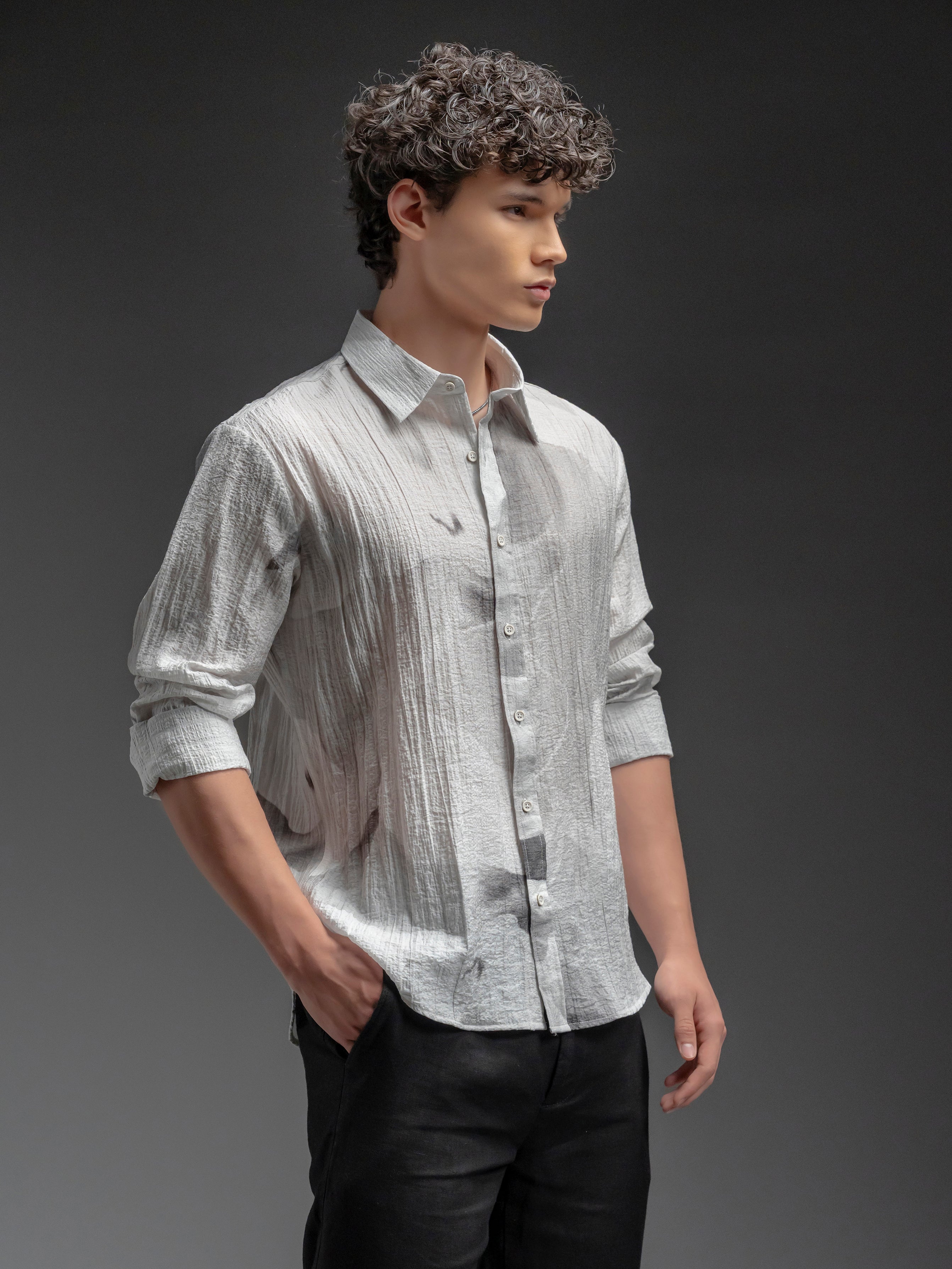 Abstract Crinkle Shirt