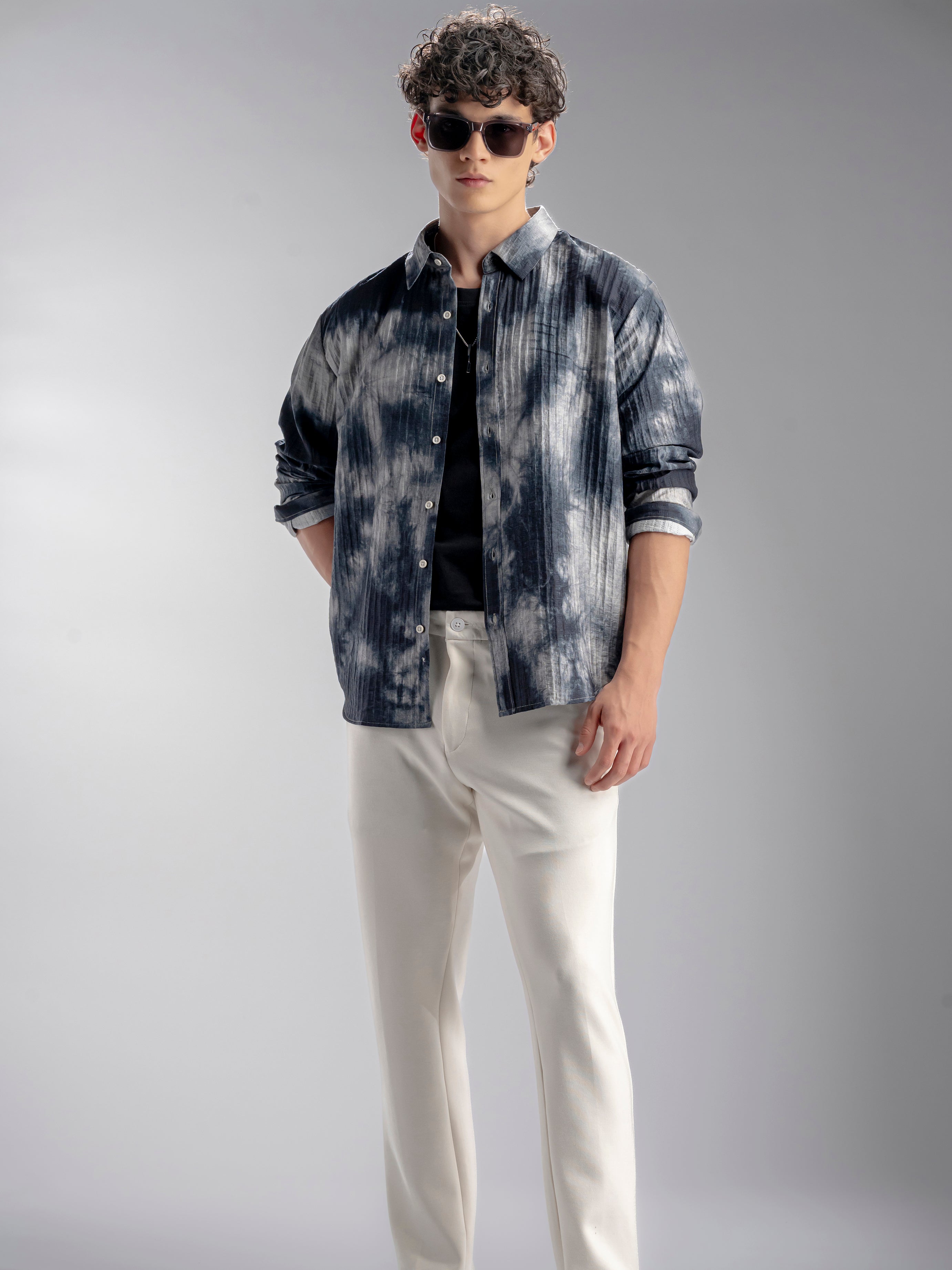 Abstract Crinkle Shirt