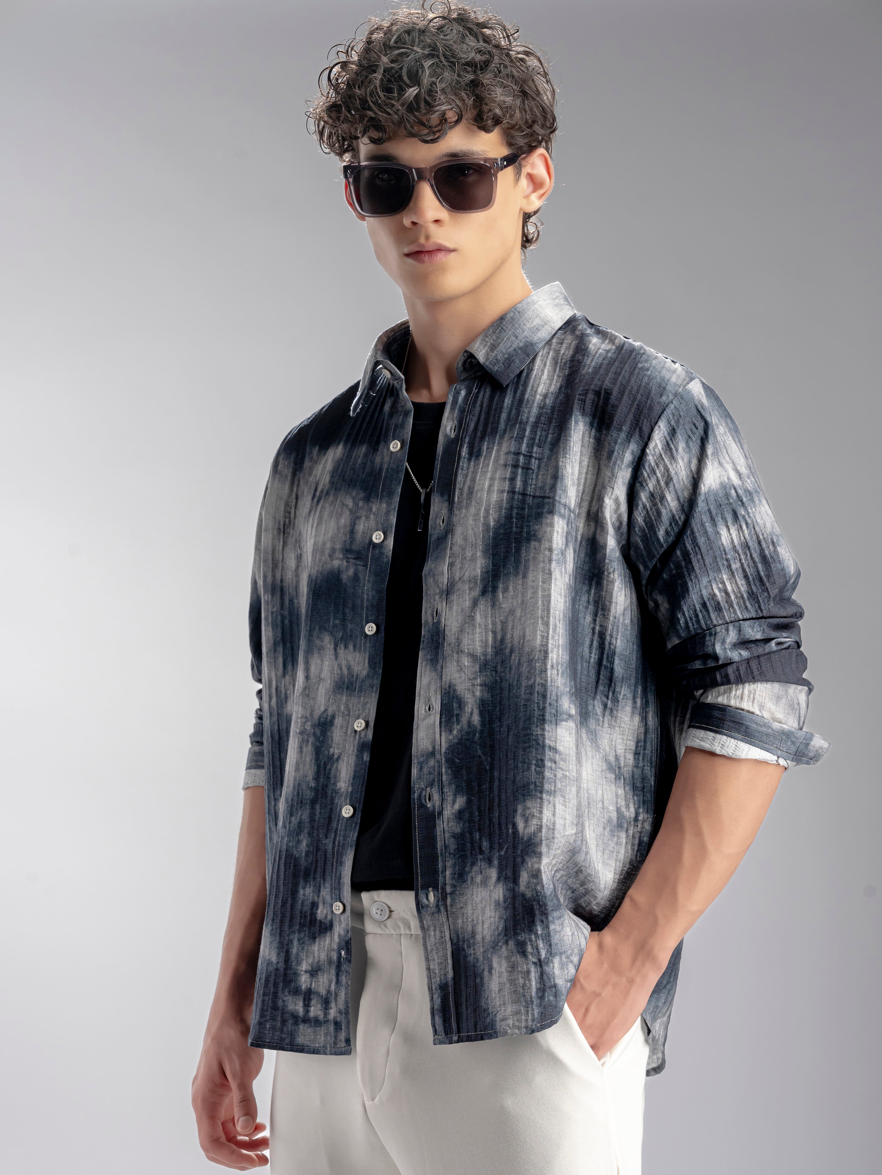 Abstract Crinkle Shirt