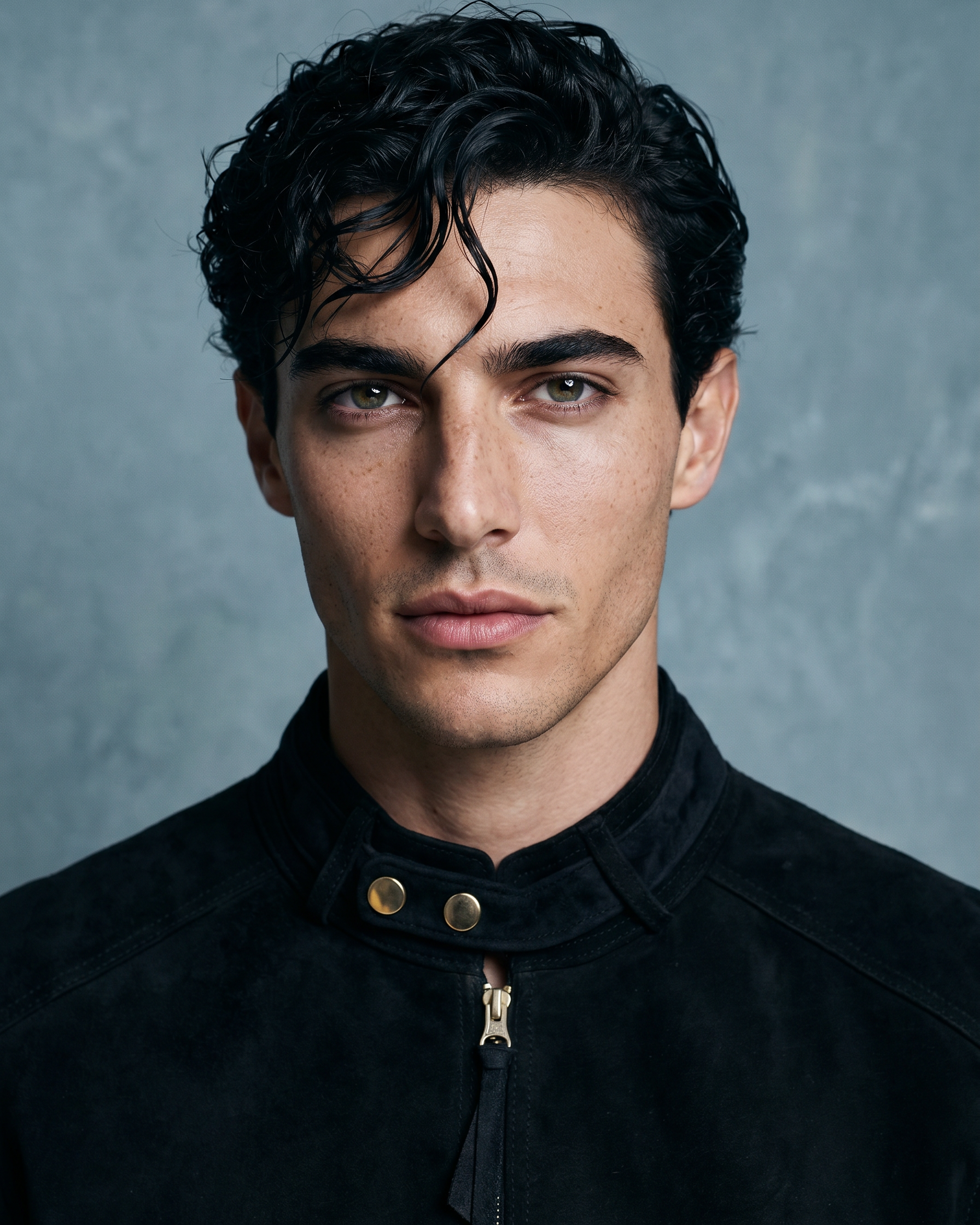 Snowpard Black Racer Suede Jacket — styled on model, Zanskar Collection limited run