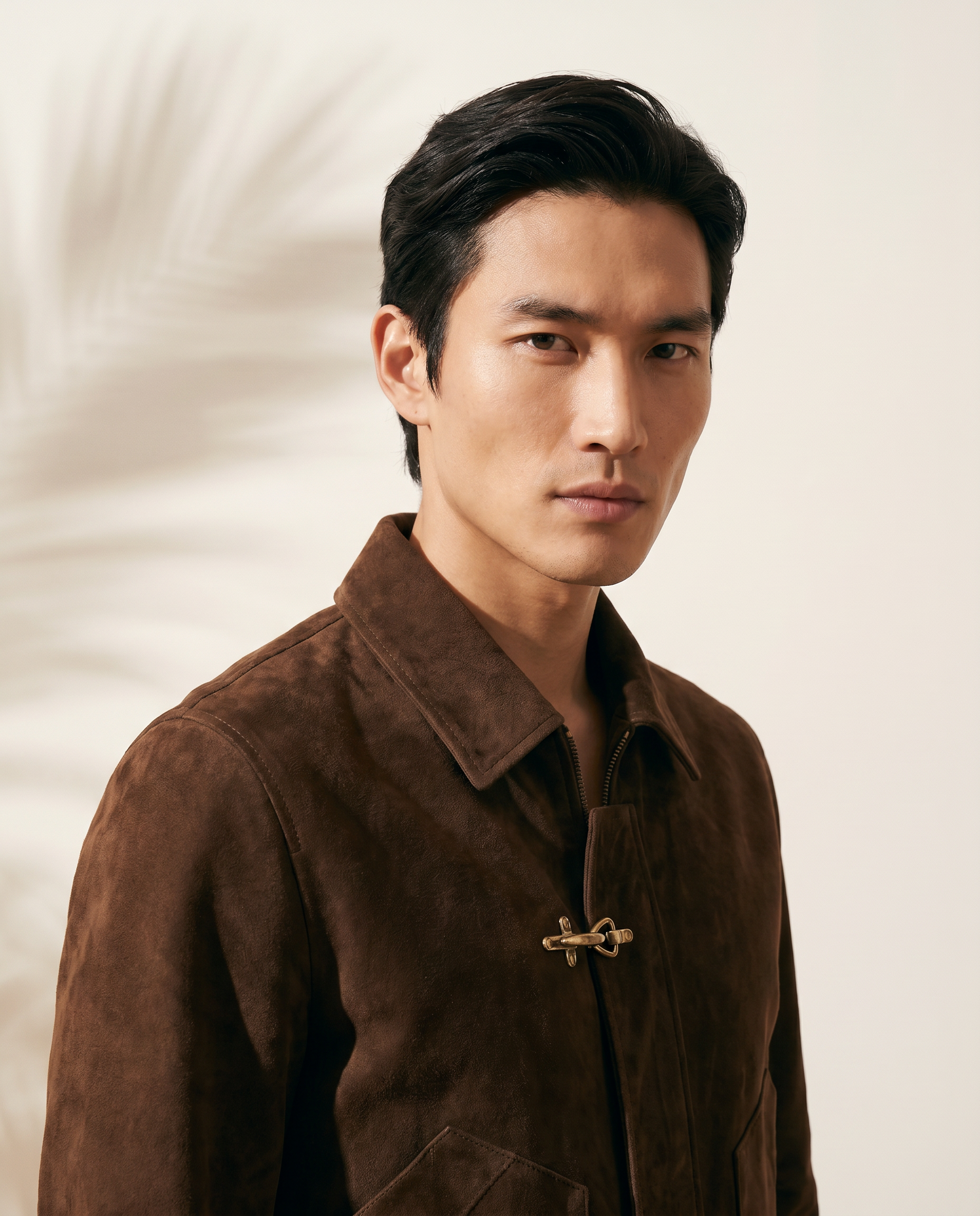 Snowpard Chocolate Brown Equestrian Suede Jacket — flat lay, Zanskar Suede Collection