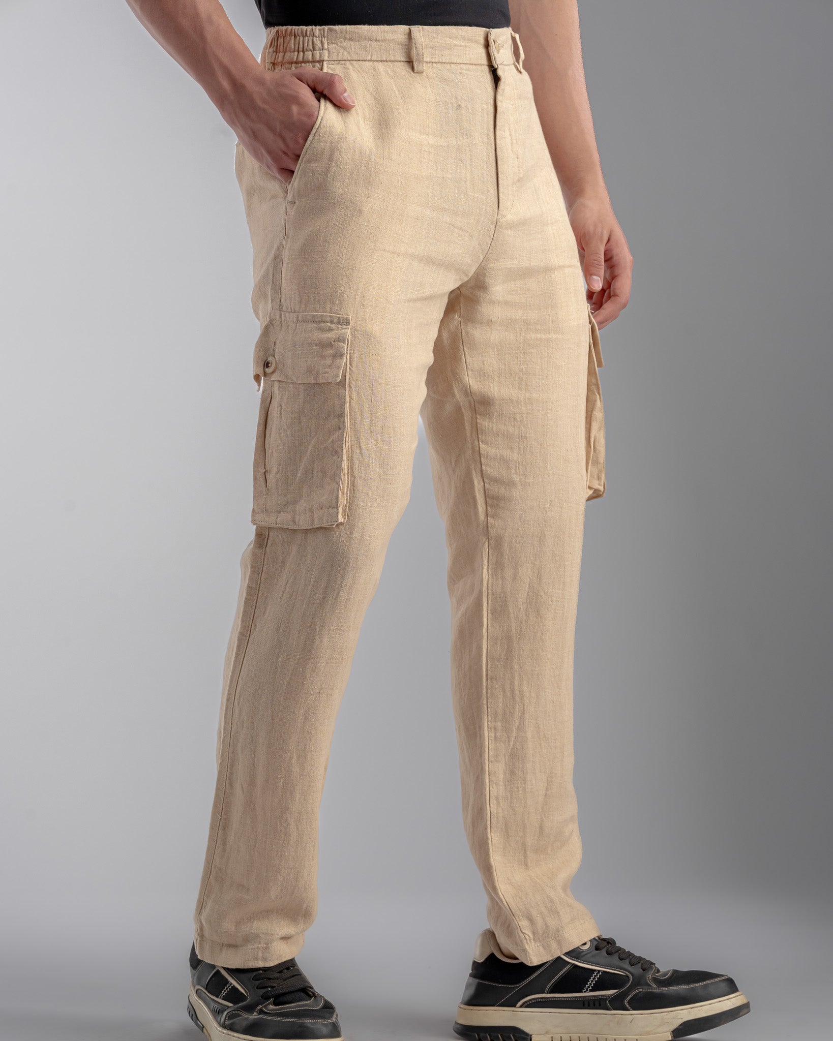 Snowpard Lida Linen Cargo — Beige, front view