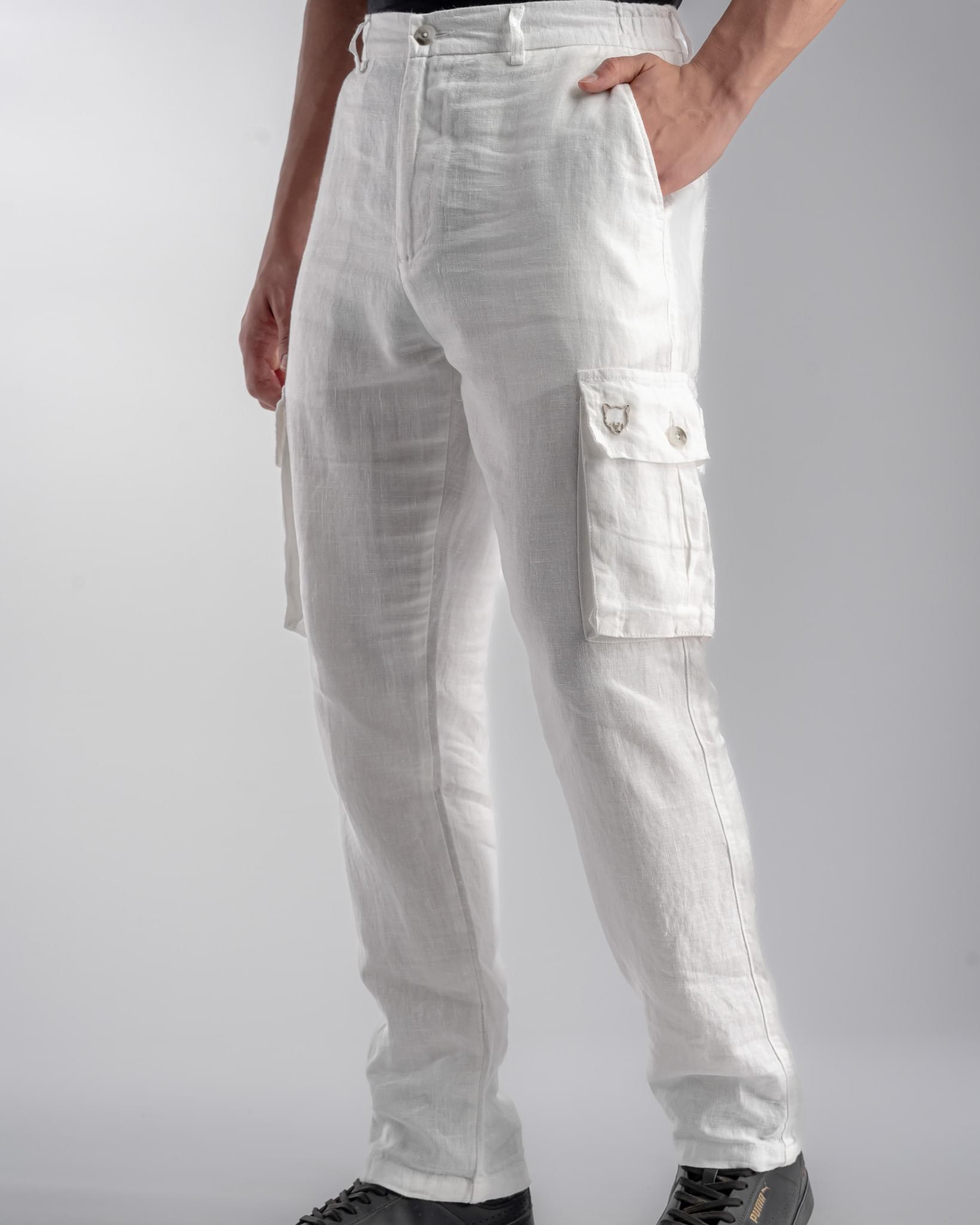 Snowpard Lida Linen Cargo — White, side view