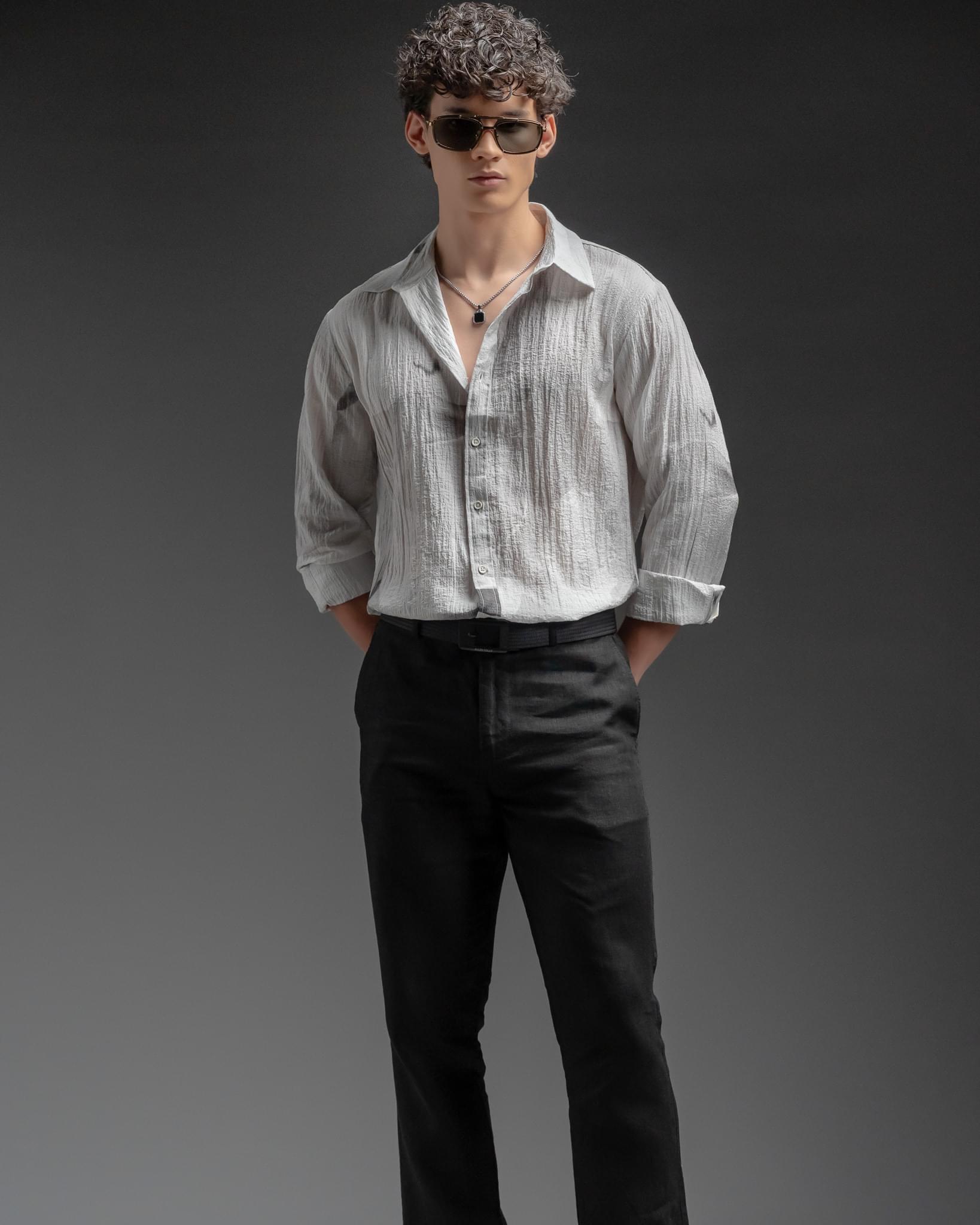 Snowpard Lino Linen Trouser Black — full length, luxury menswear India