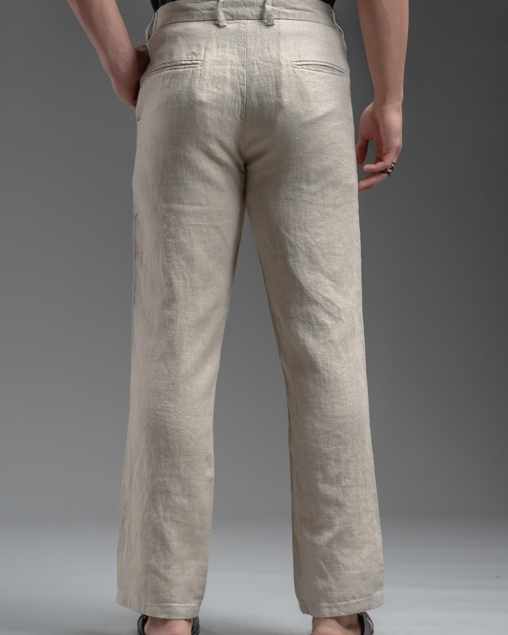 Snowpard Lino Linen Trouser Sand — back view, breathable linen trouser Bangalore