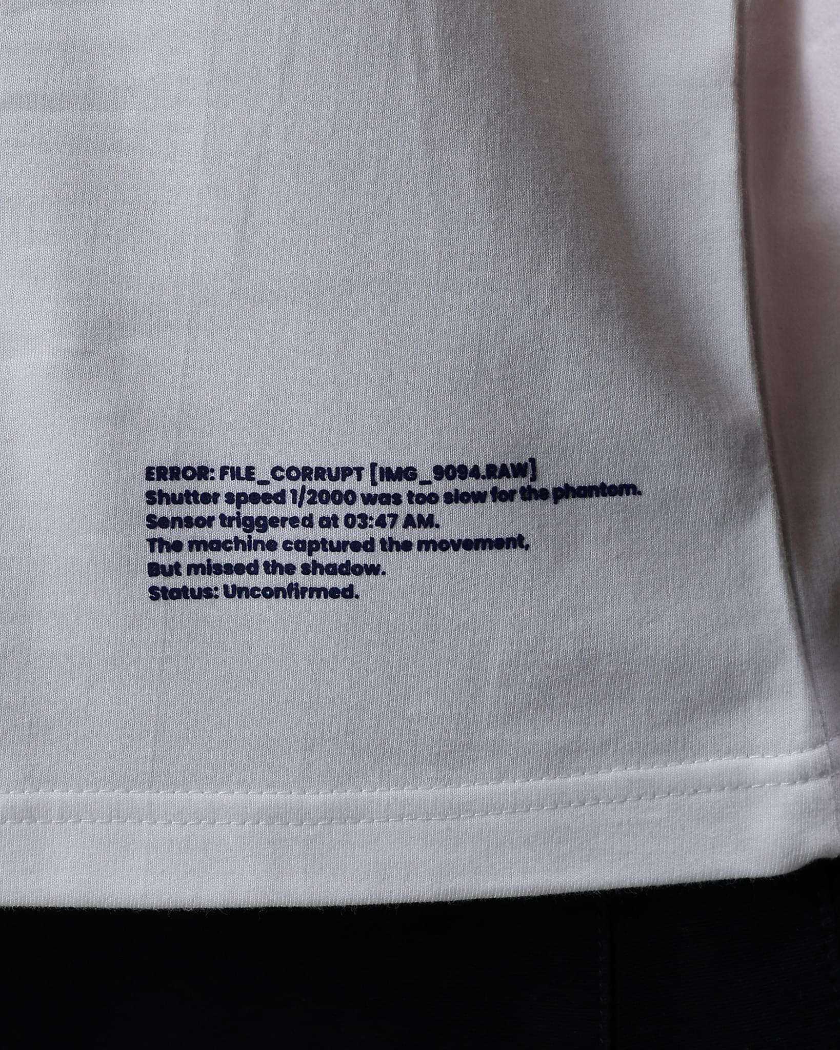 Snowpard Shadow Story Puff Print Tee White — full length, luxury graphic tee Bangalore