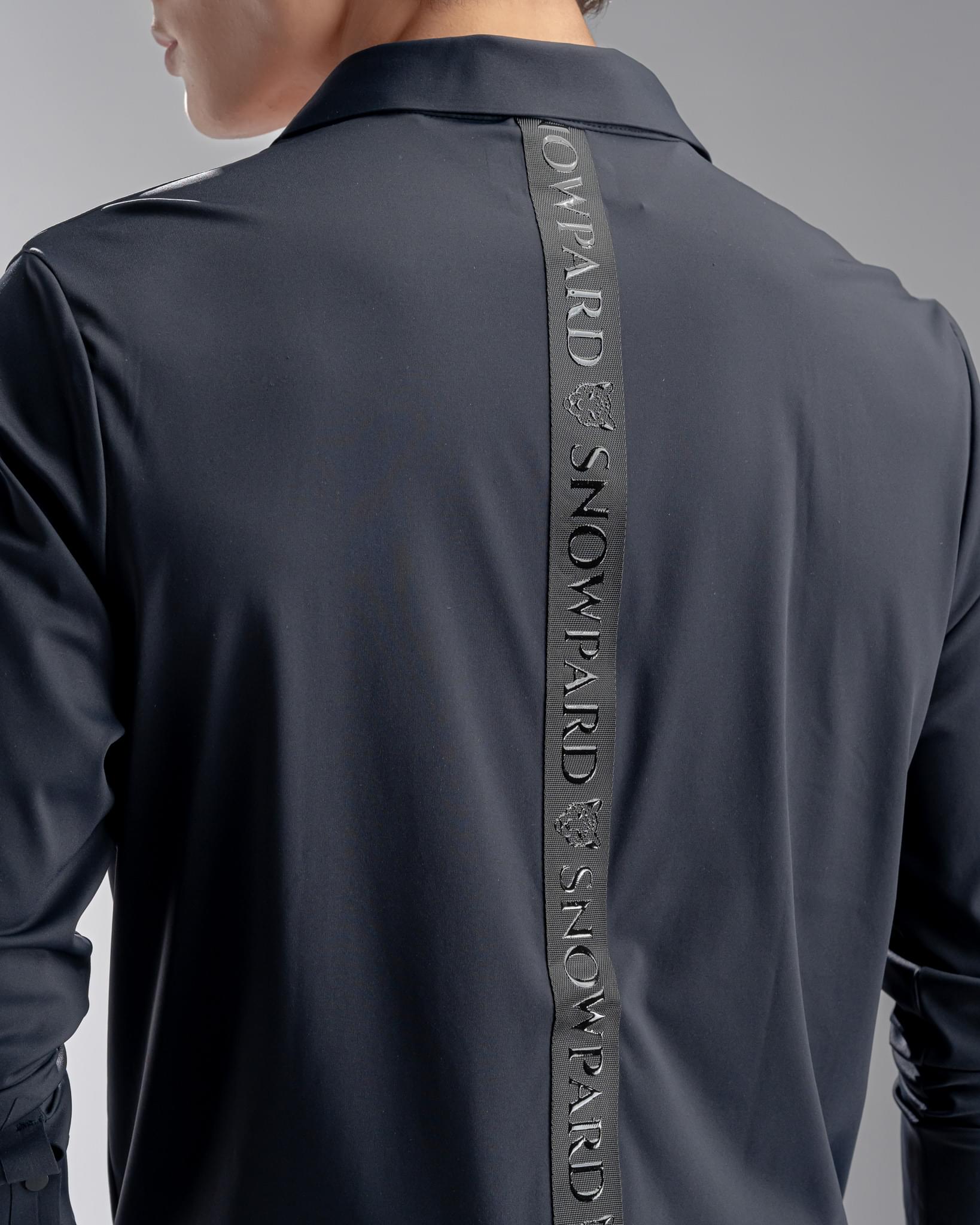 Snowpard Tacta Bonded Shirt Navy Blue — back view, men's bonded shirt Bangalore