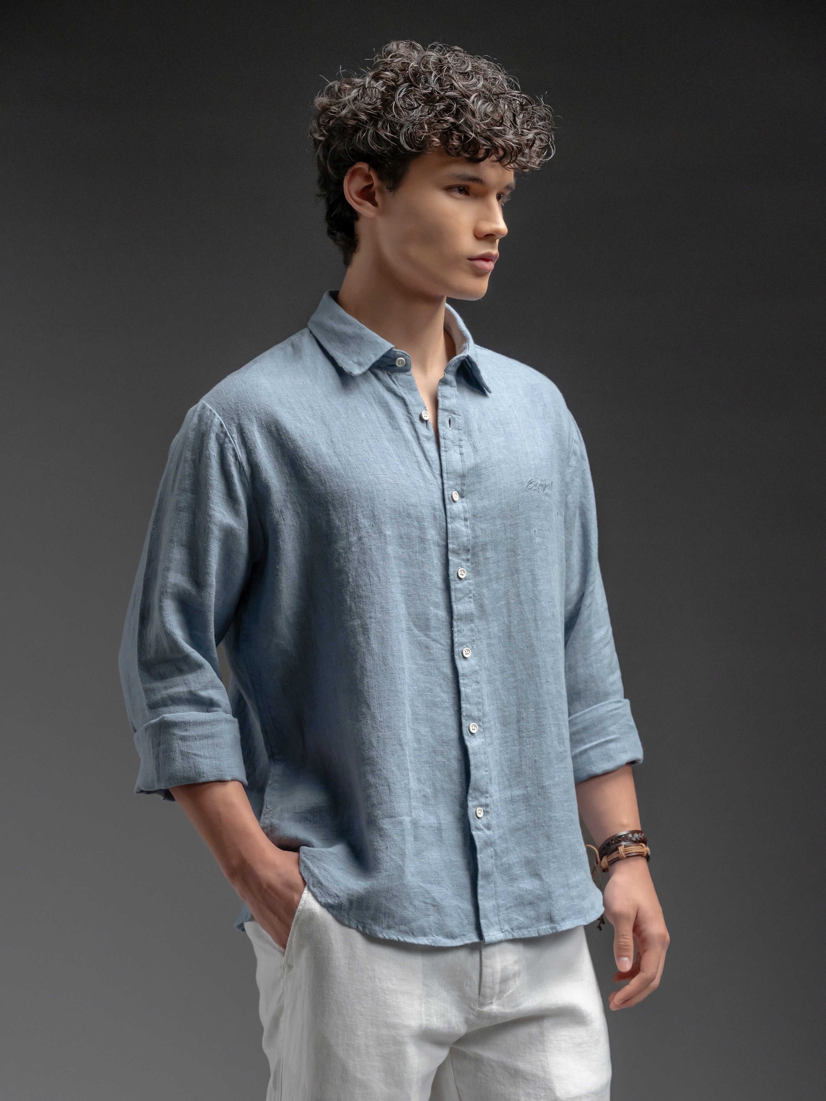Classic Linen Shirt - Blue