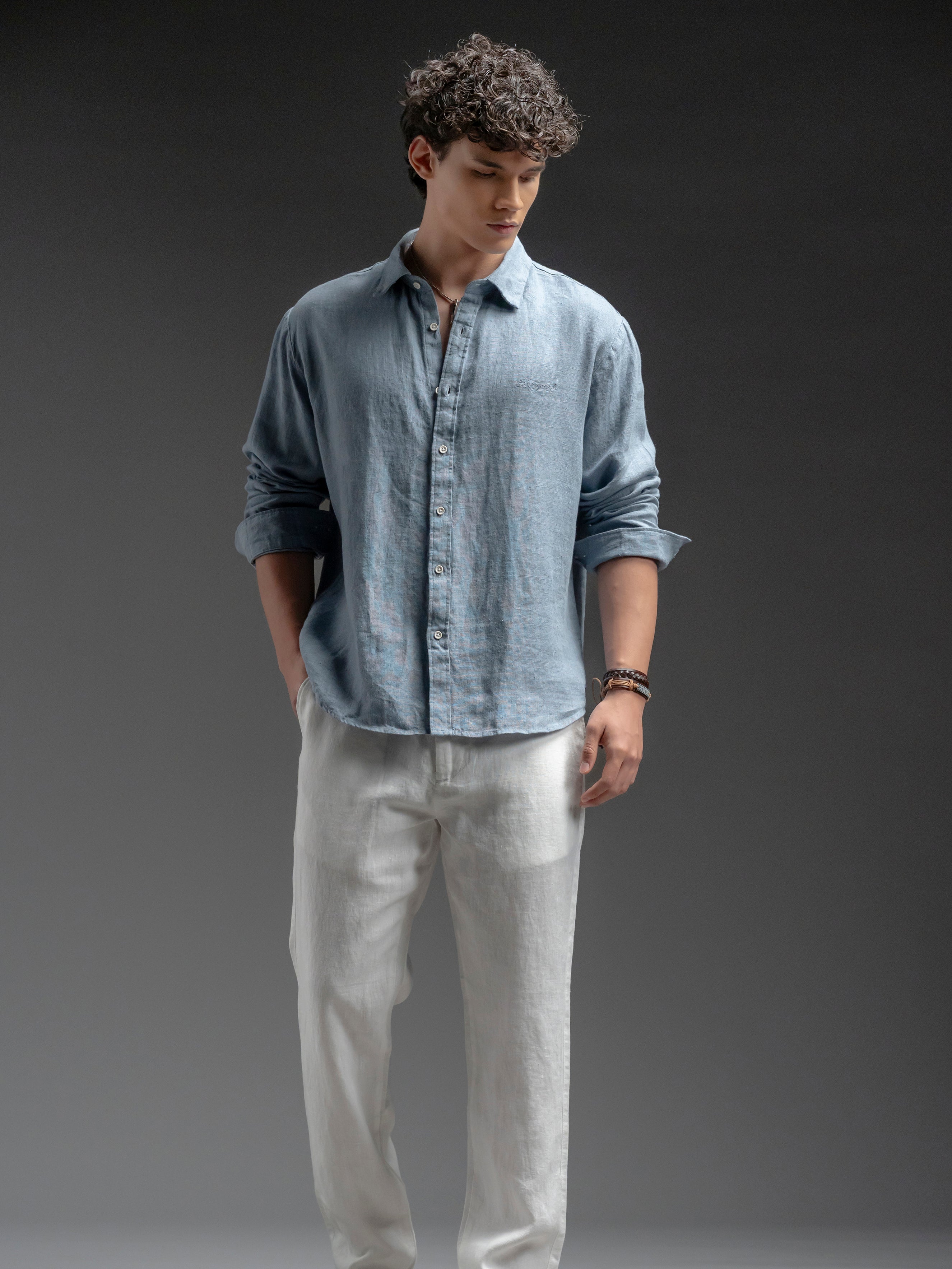 Classic Linen Shirt - Blue