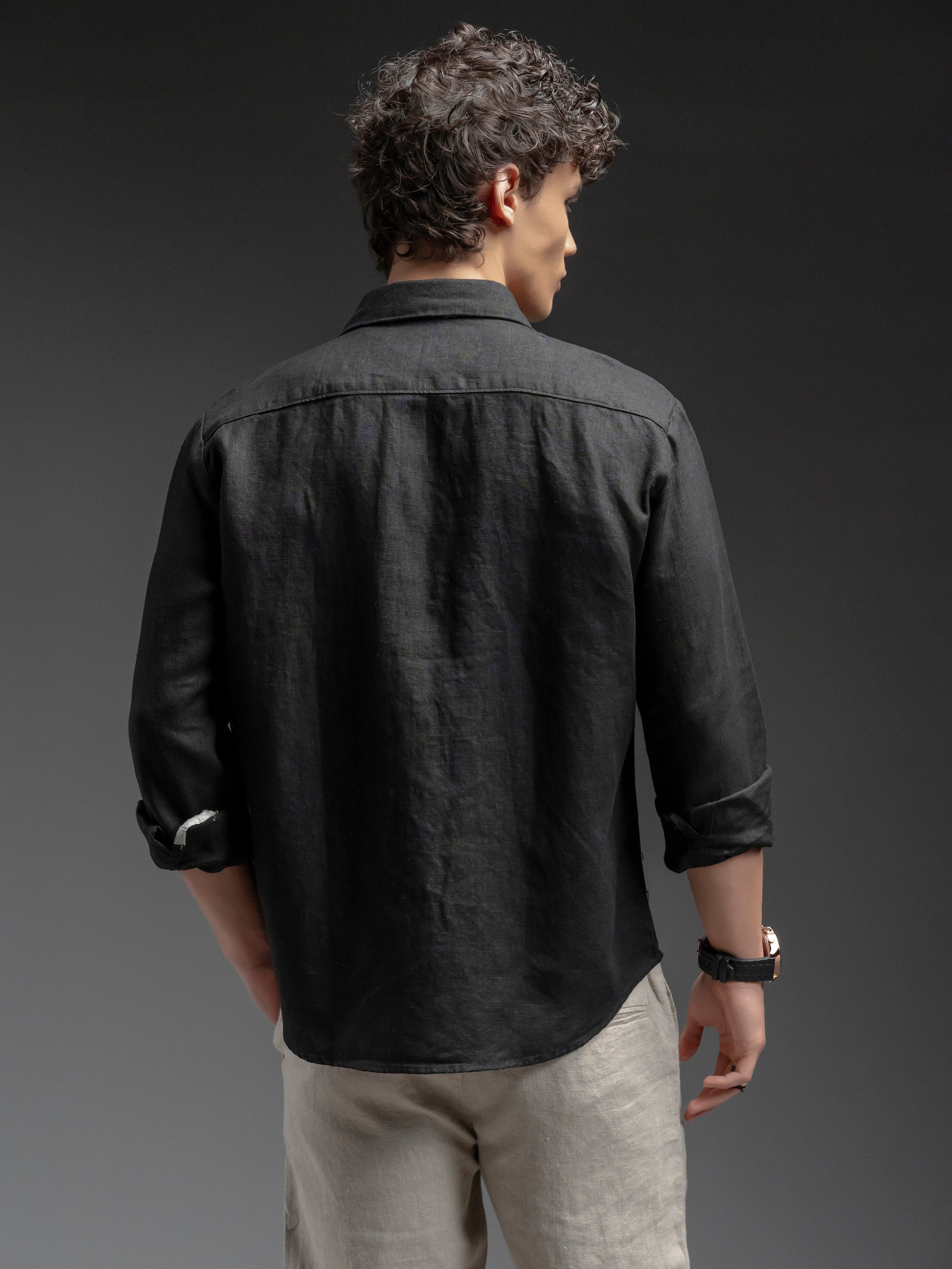 Classic Linen Shirt - Black
