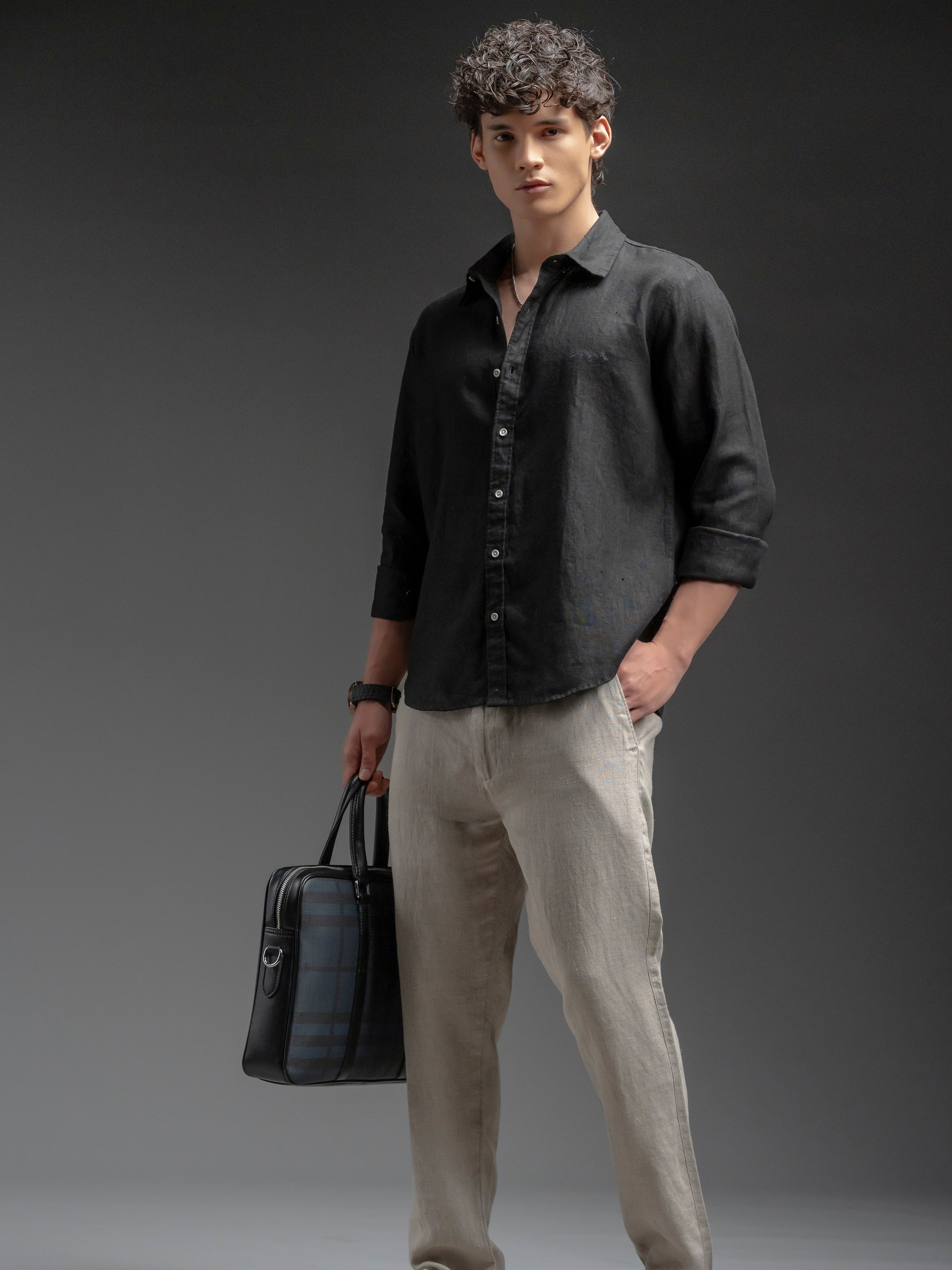 Classic Linen Shirt - Black