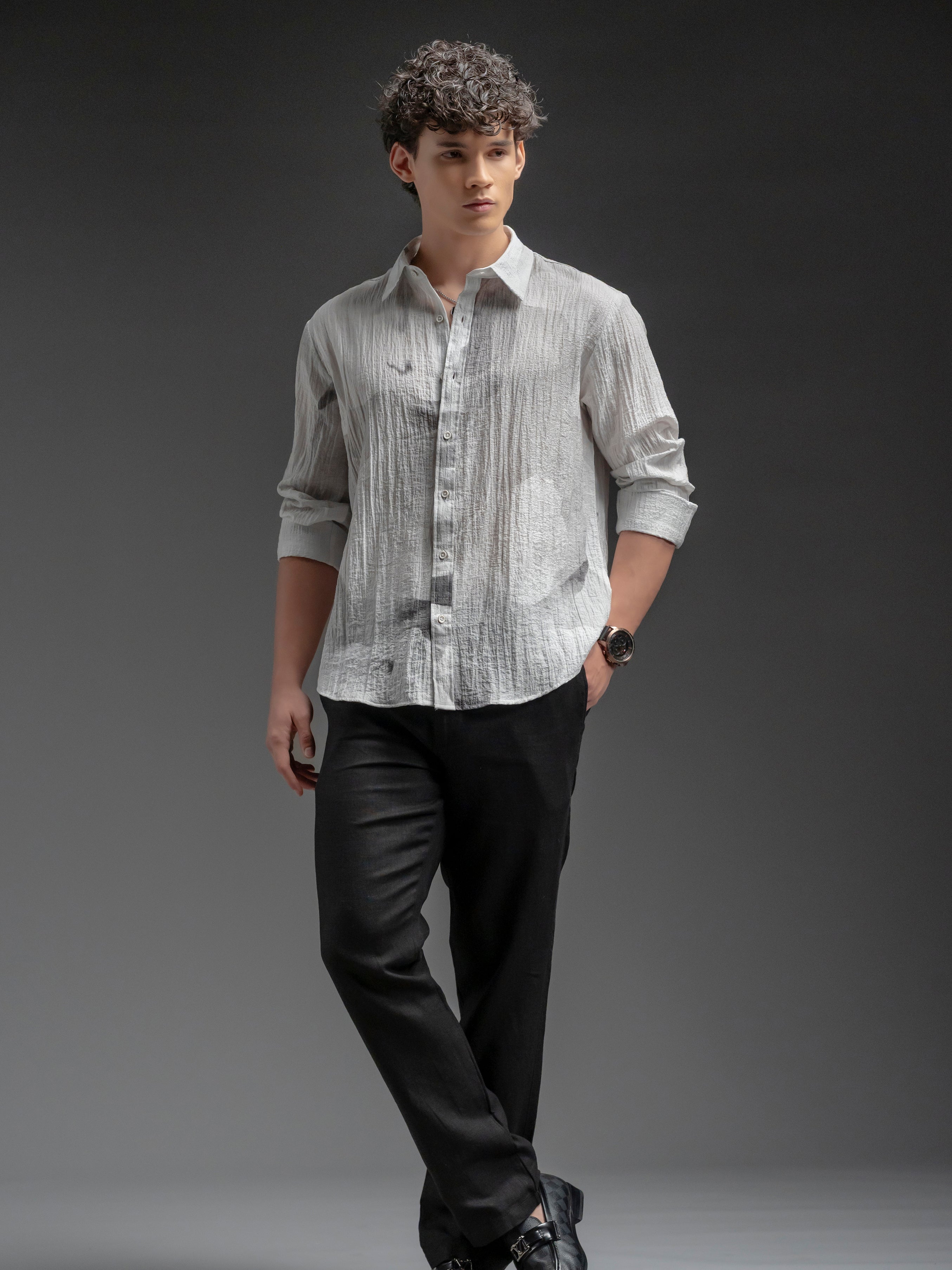 Abstract Crinkle Shirt