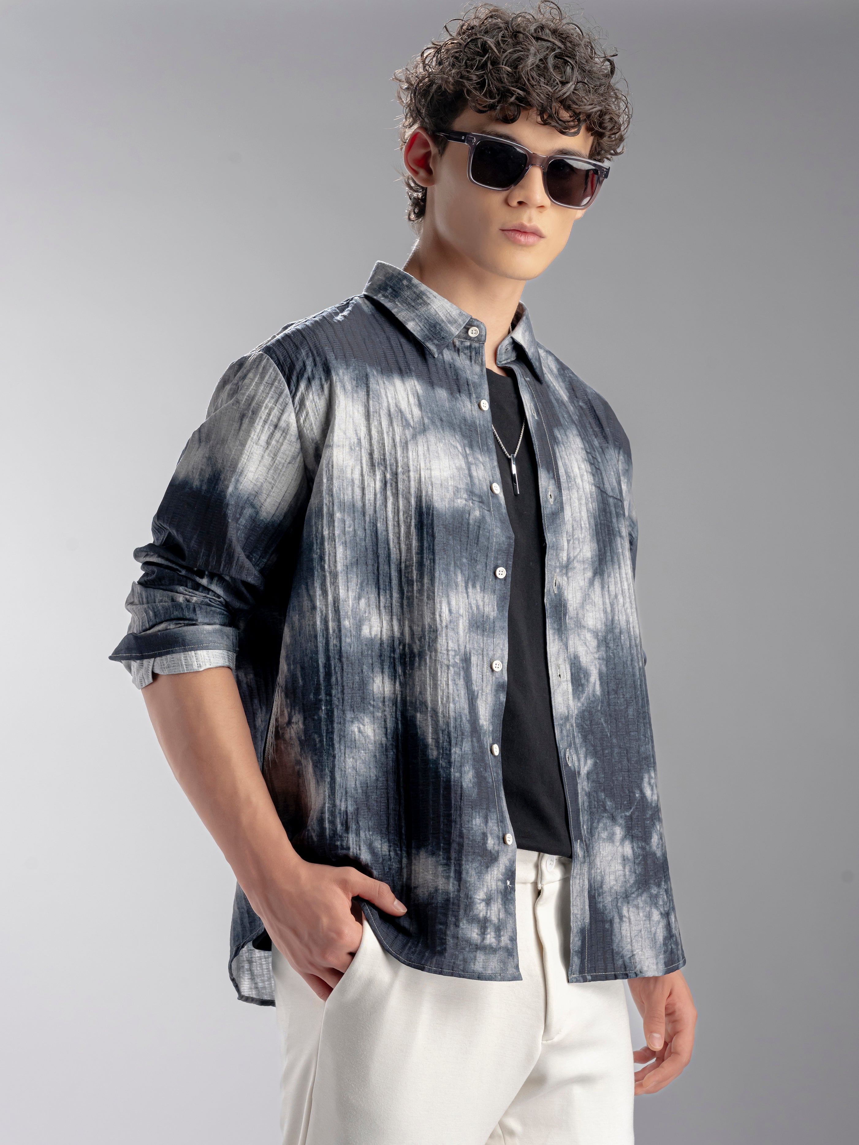 Abstract Crinkle Shirt