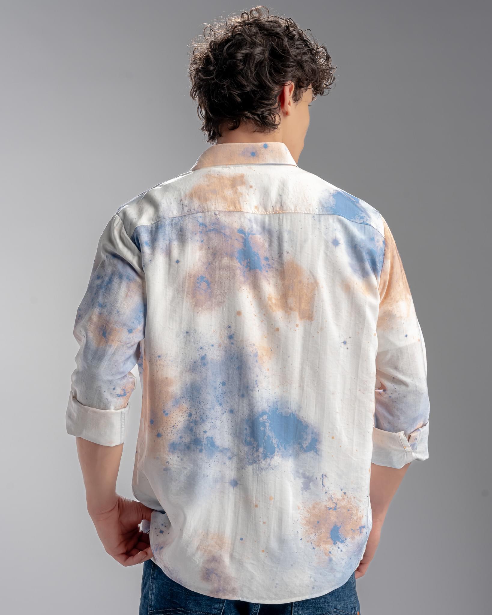 Snowpard Alta Abstract Rayon Shirt — back view, premium printed rayon shirt Bangalore