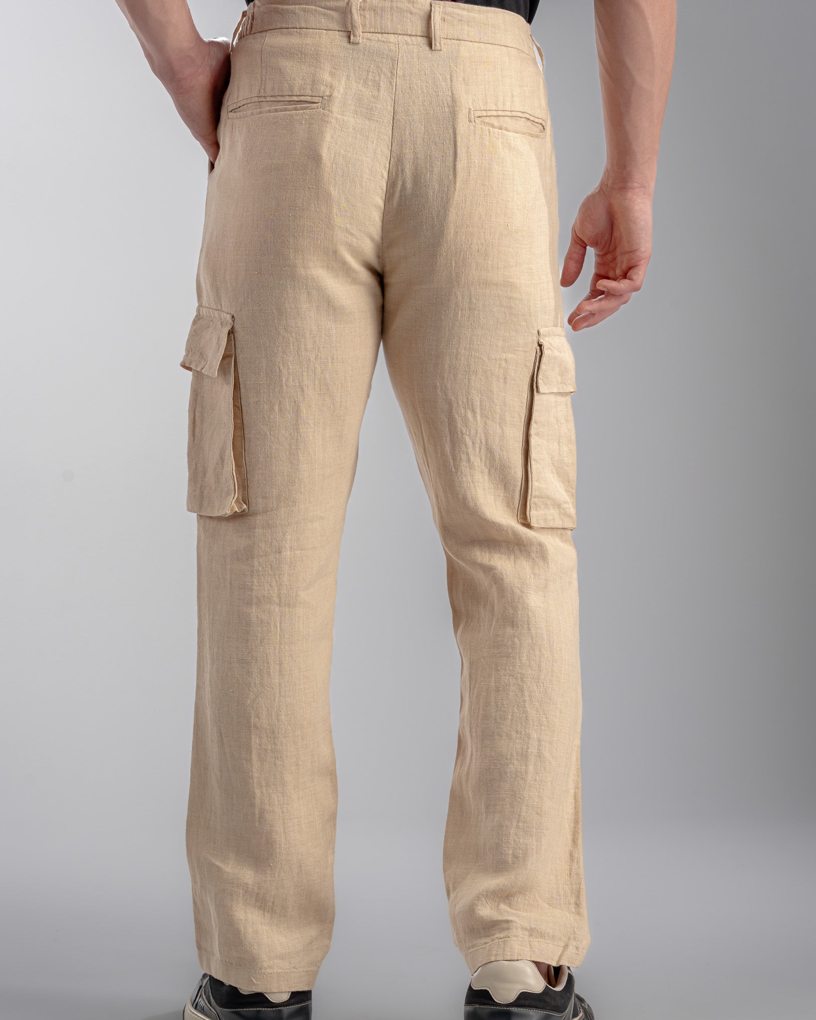 Snowpard Lida Linen Cargo — Beige, rear view