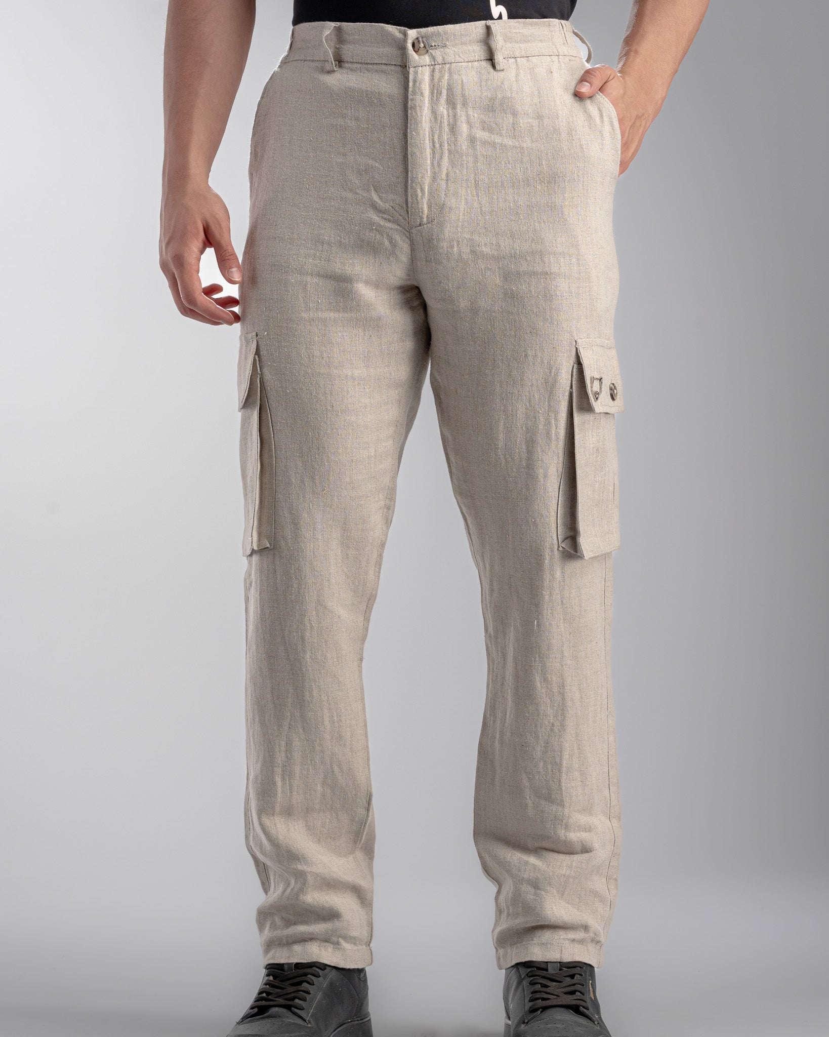 Snowpard Lida Linen Cargo — Sand, front view