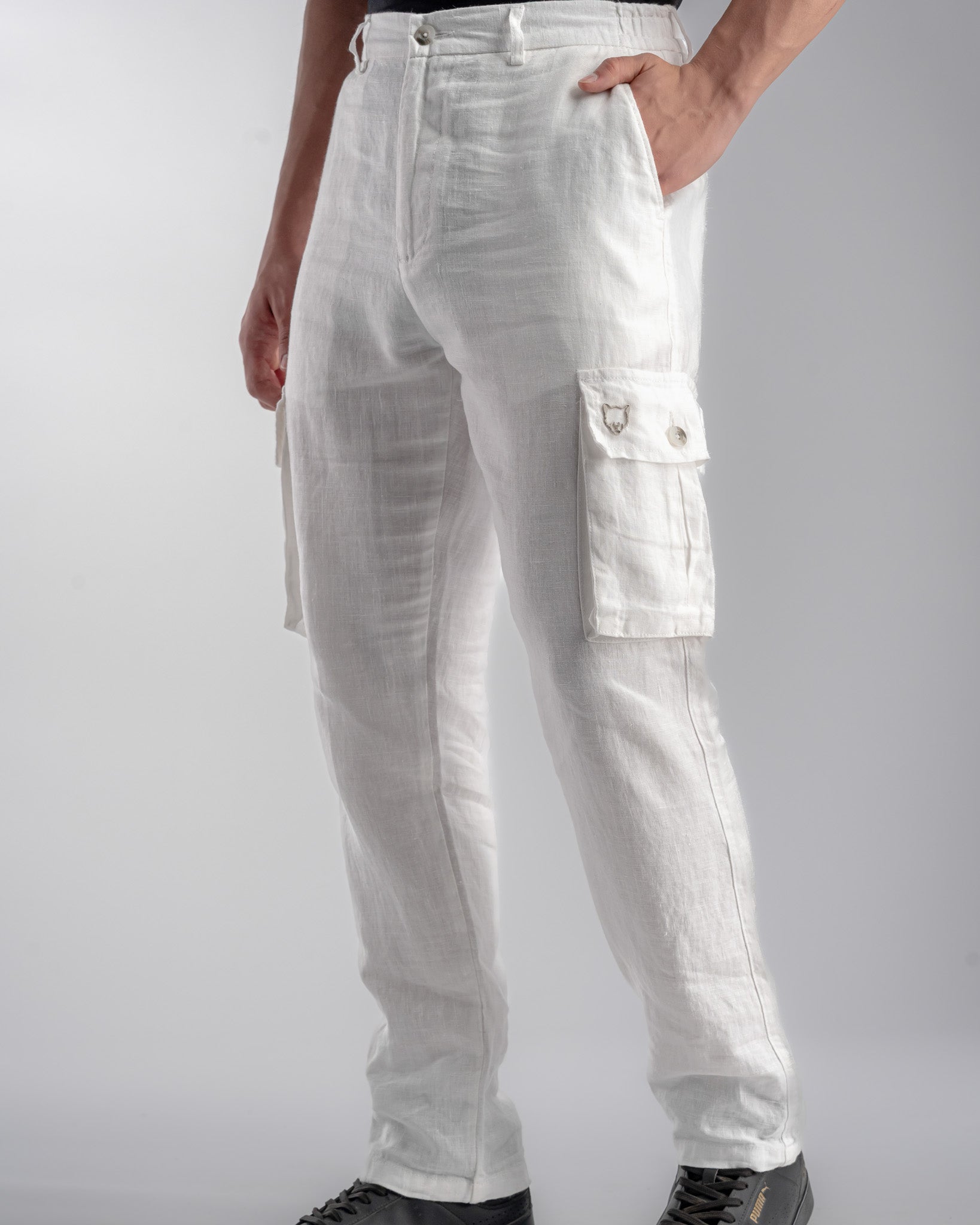 Snowpard Lida Linen Cargo — White, side view