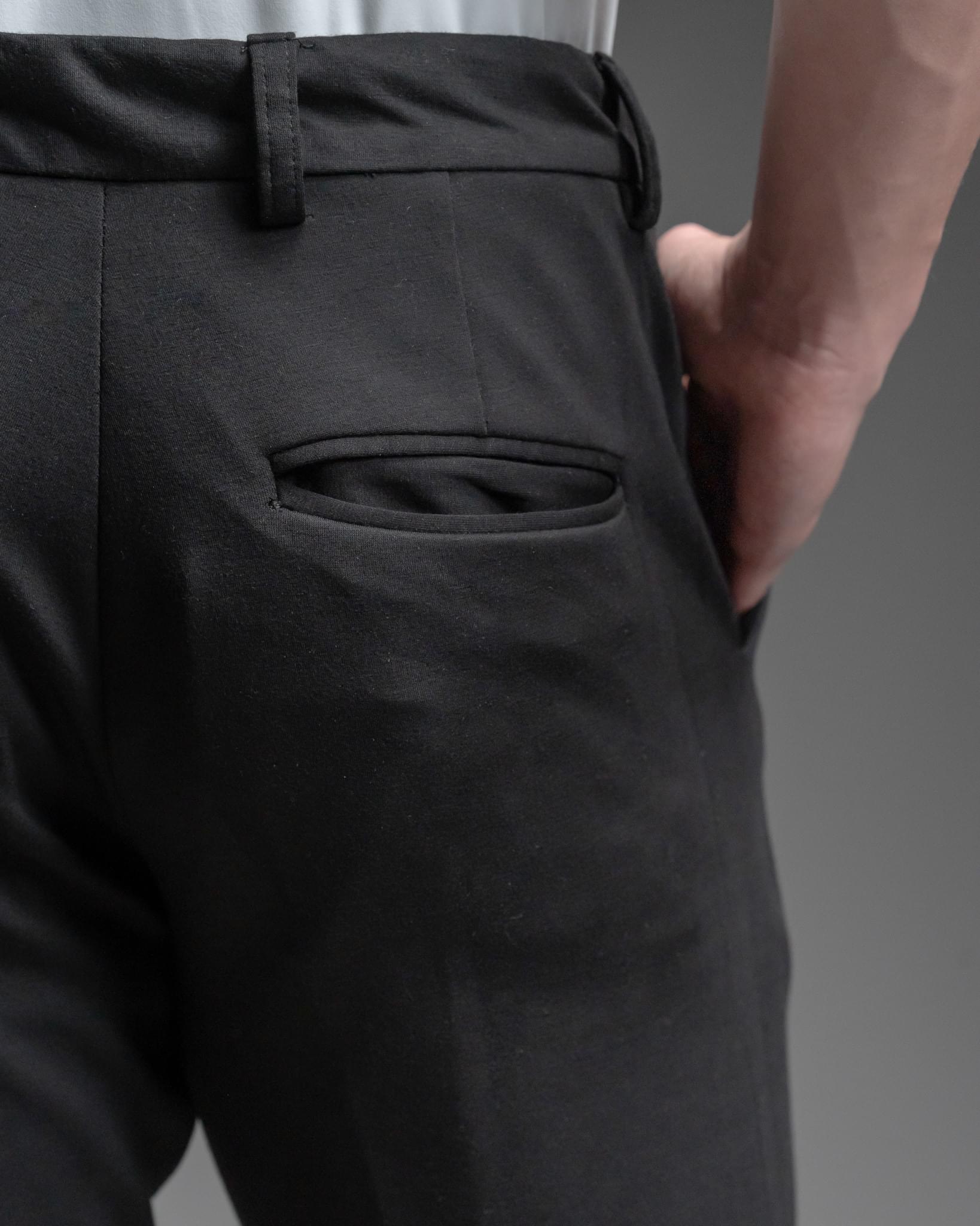 Snowpard Lyon Stretch Trouser Black — fabric detail, premium scuba stretch close-up