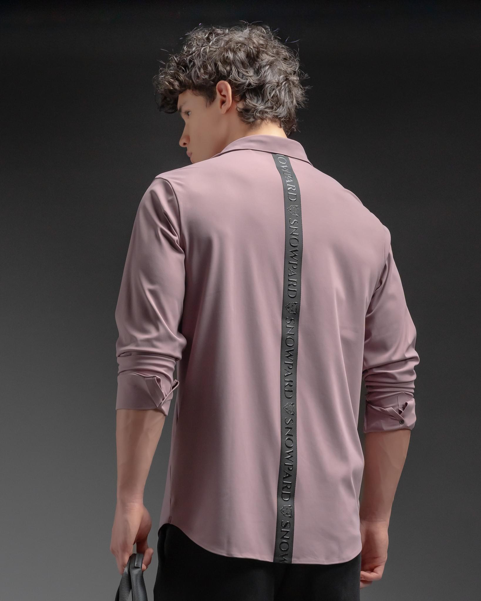 Snowpard Tacta Bonded Shirt Lavender — three quarter view, structured men's shirt