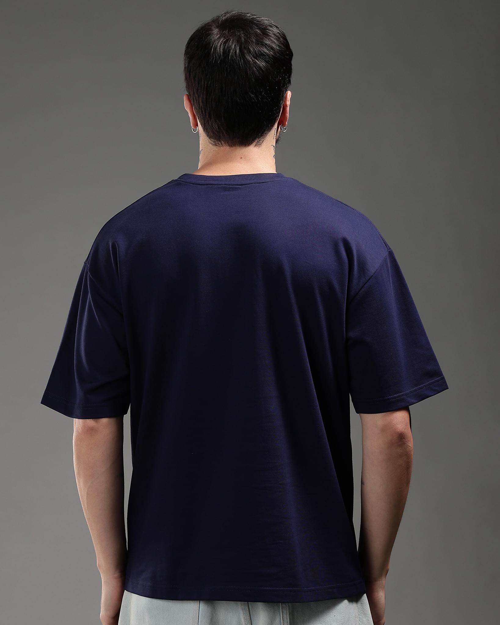 Snowpard The Art Relaxed Tee Navy — full length, luxury graphic tee Bangalore
